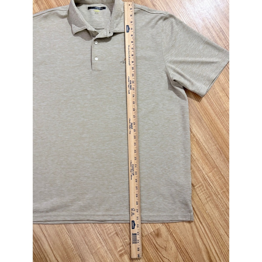 Greg Norman Golf Polo Shirt Shark Logo Khaki Tan Play Dry Mens XXL - Picture 5 of 8